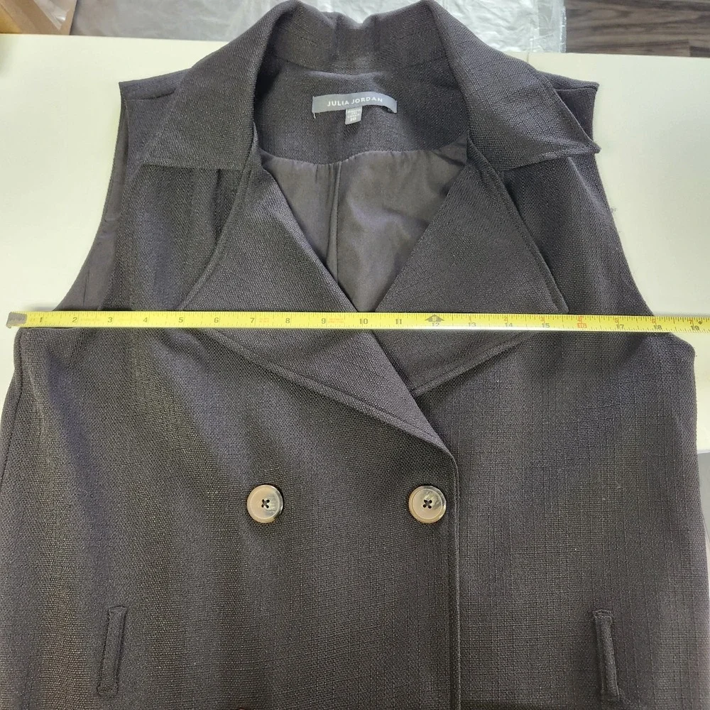 Julia‎ Jordan Sleeveless A Line Button Black Jacket Dress Womens Size 10 READ